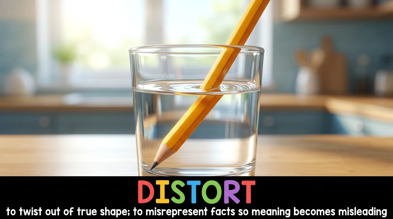English Illustration for distort